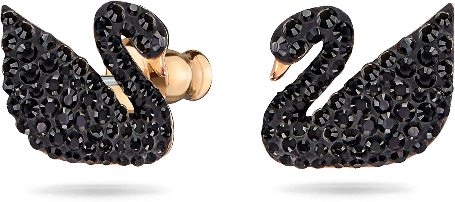 Swarovski Iconic Swan Jewelry Collection, Rose Gold Tone Finish, Black Crystals Apparel & Accessories > Jewelry > Earrings SWAROVSKI