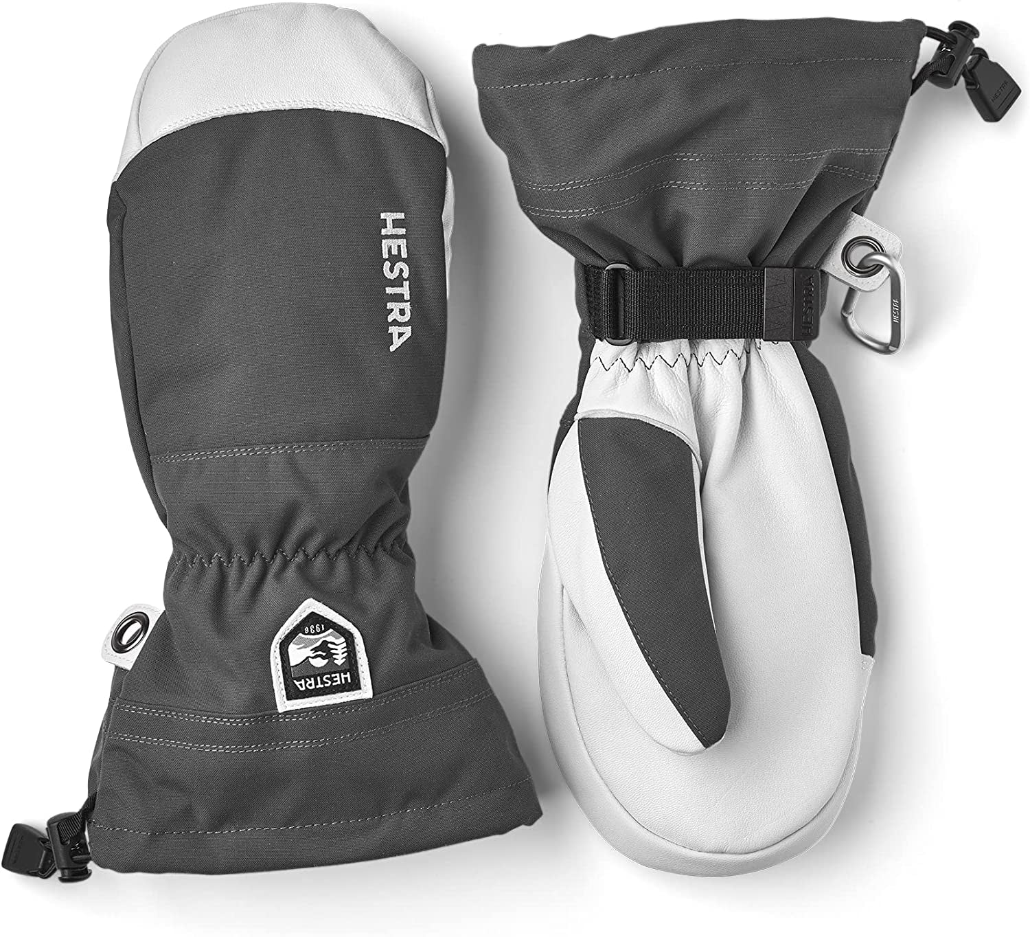 Hestra Army Leather Heli Ski Glove - Classic Snow Mitten for Skiing, Snowboarding and Mountaineering Apparel & Accessories > Clothing Accessories > Gloves & Mittens Hestra Grey 7