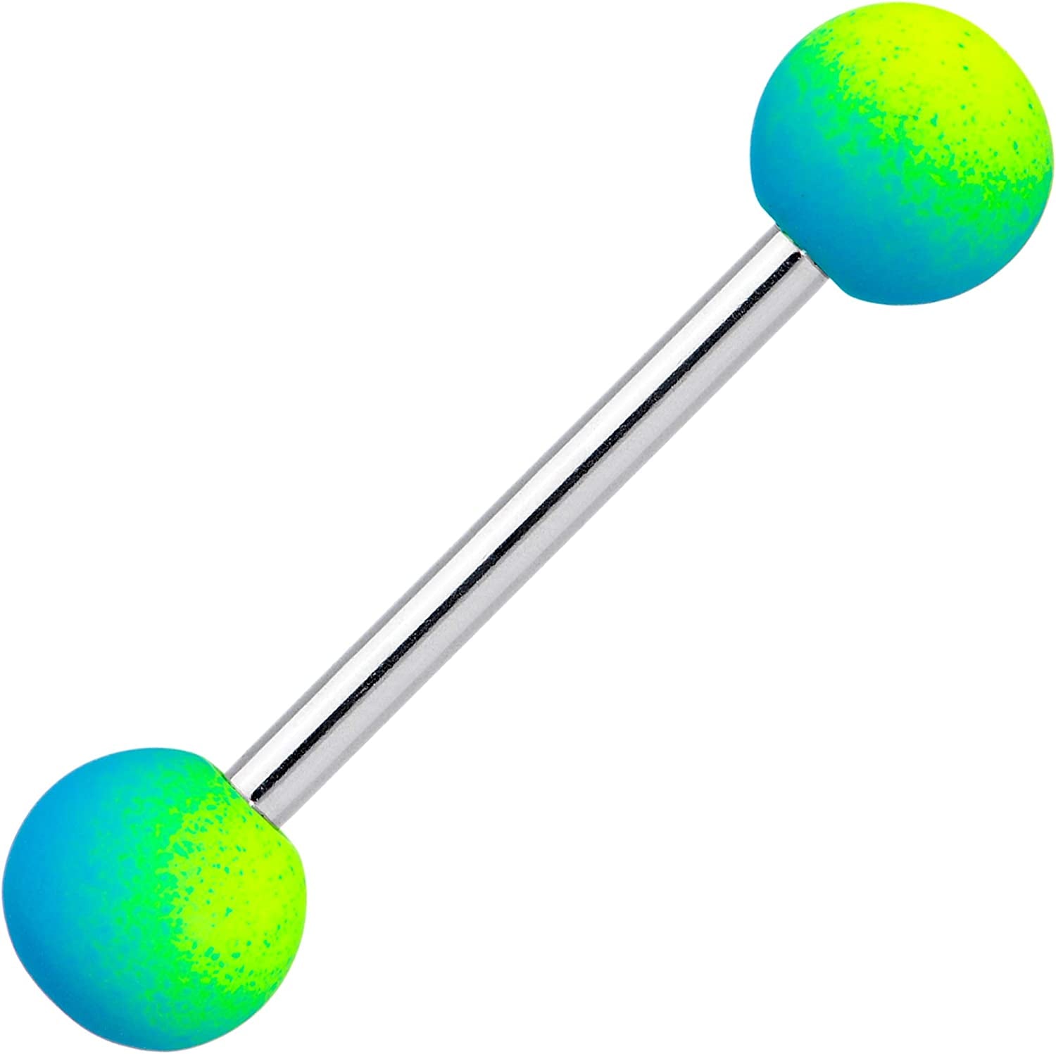 Body Candy 14G Women Steel Ombre Color Barbell Tongue Ring Body Piercing Jewelry 5/8” Apparel & Accessories > Jewelry > Body Jewelry Body Candy Yellow