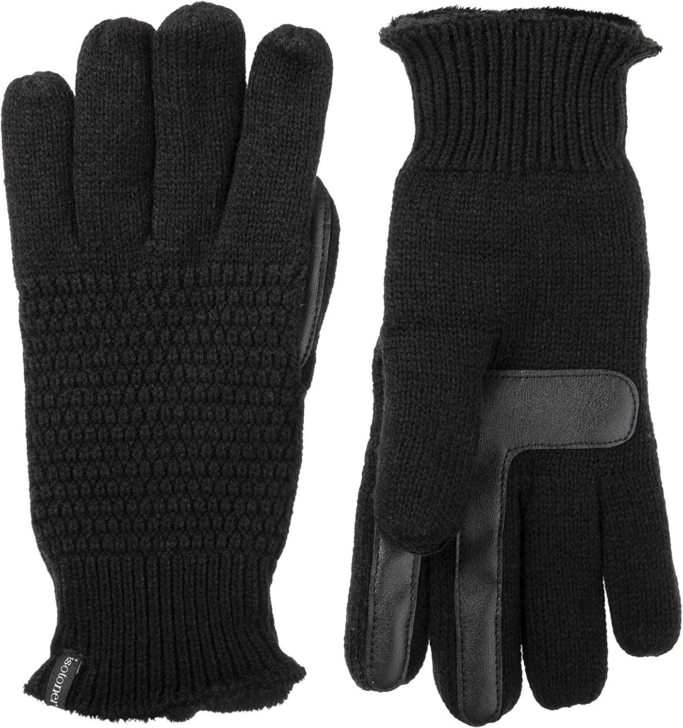Isotoner Women’S Knit Touchscreen Texting Plush Lined Cold Weather Gloves with Water Repellent Technology Apparel & Accessories > Clothing Accessories > Gloves & Mittens KYLIE MAX