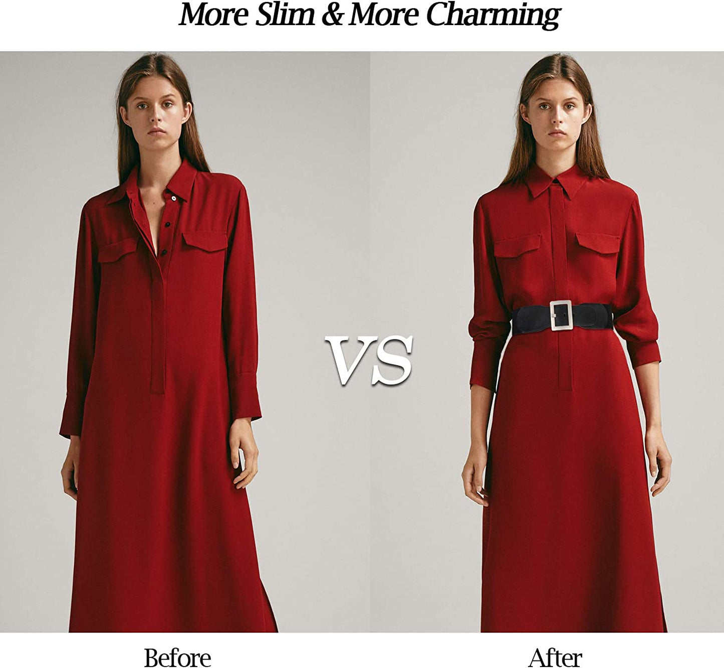 Women Wide Cinch Waist Belt Ladies Fashion Belt for Dresses with Metal Buckle Apparel & Accessories > Clothing Accessories > Belts SUOSDEY