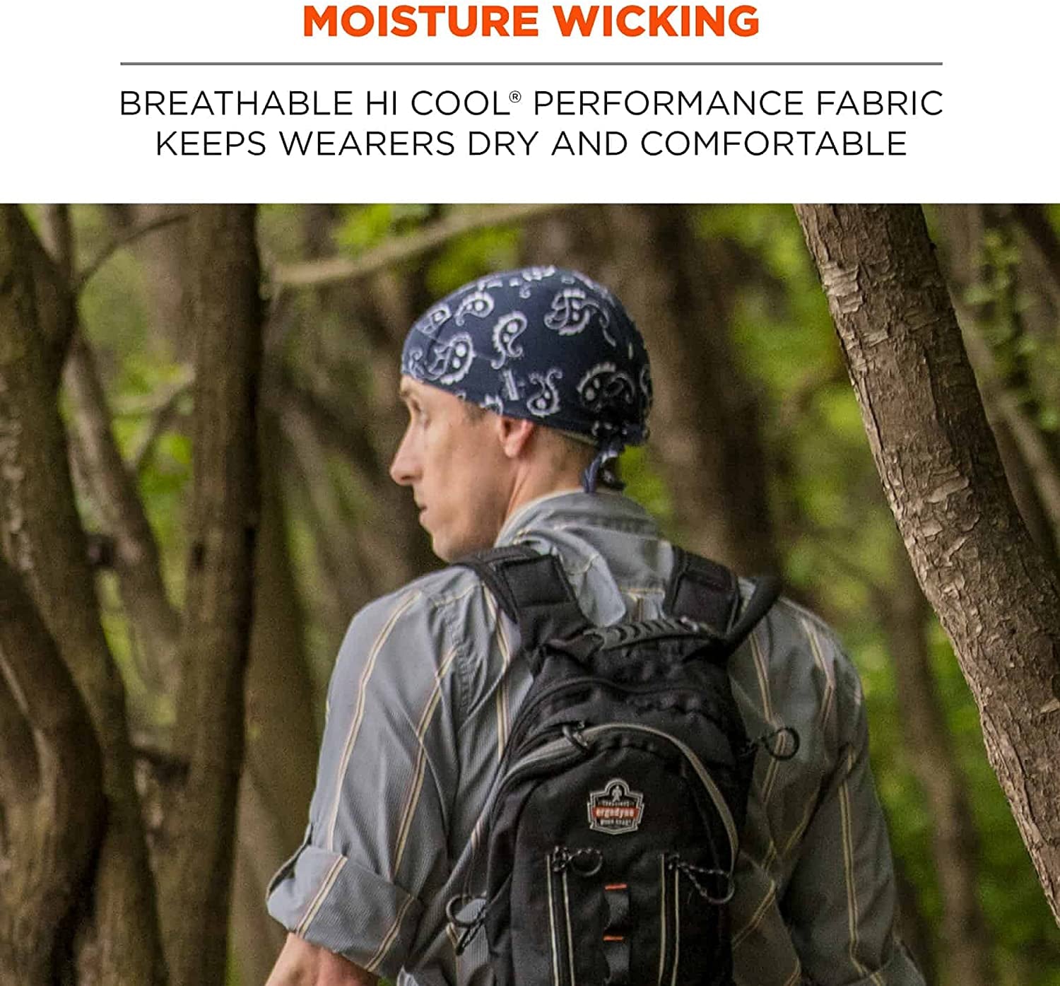 Ergodyne - 12480 Chill Its 6615 Dew Rag, Lined with Terry Cloth Sweatband, Sweat Wicking, Navy Western Apparel & Accessories > Clothing Accessories > Bandanas & Headties Ergodyne