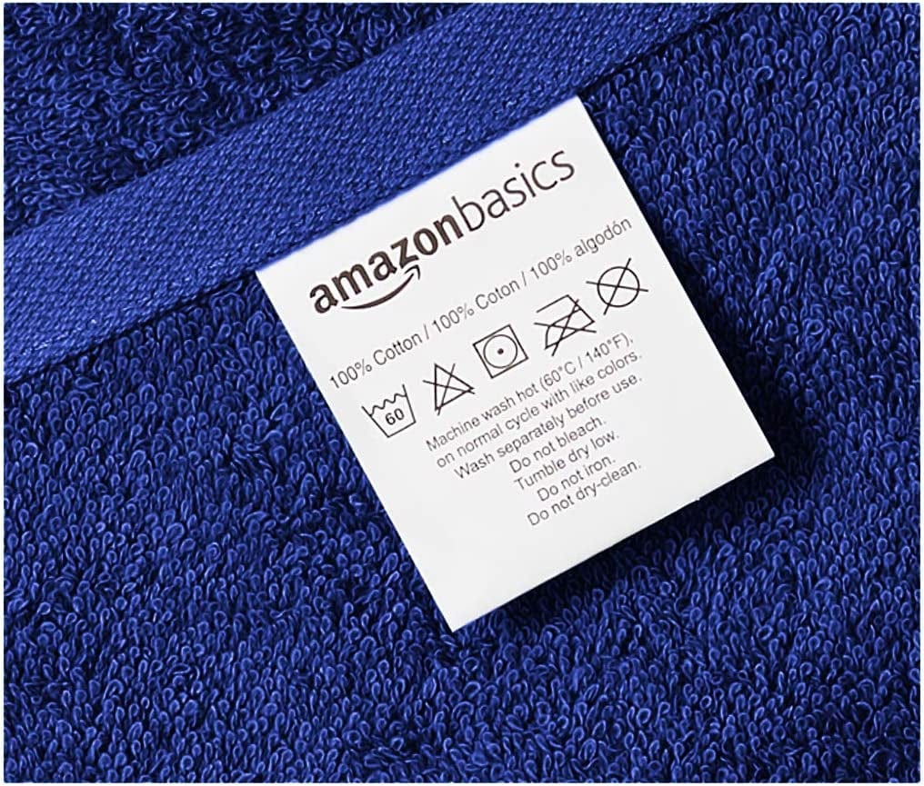 Fade-Resistant Cotton Bath Towel - 4-Pack, Navy Blue