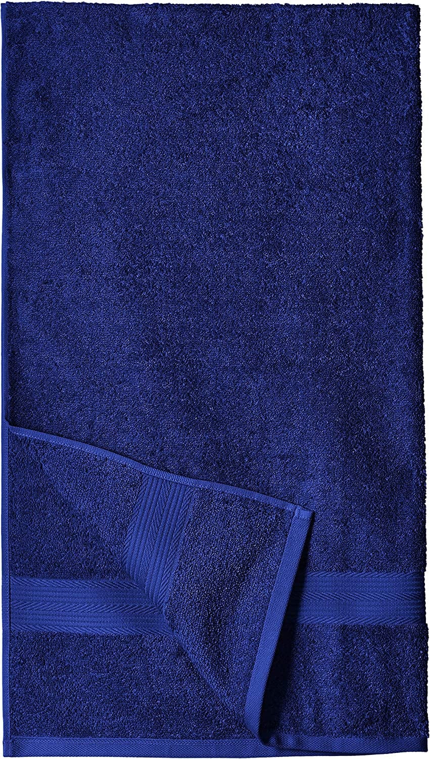 Fade-Resistant Cotton Bath Towel - 4-Pack, Navy Blue