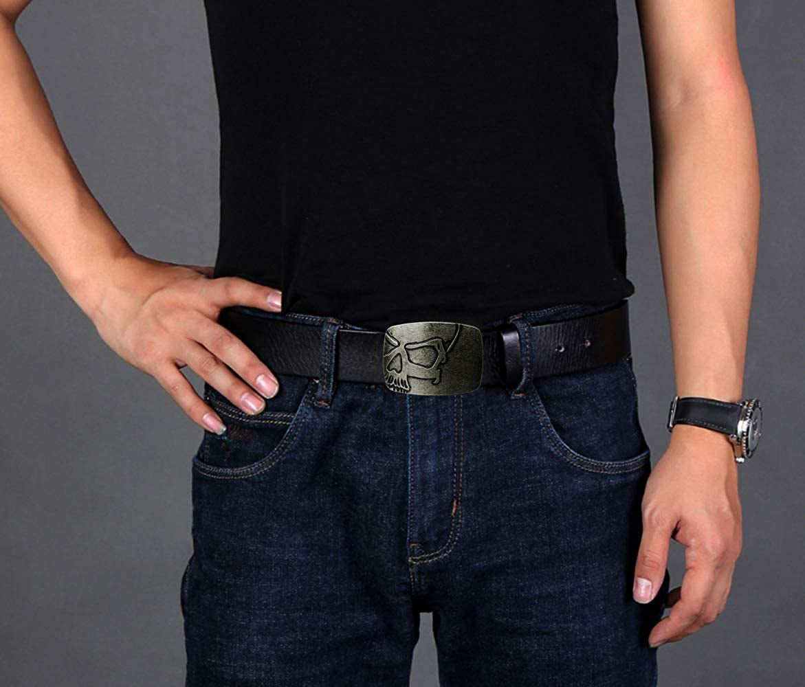 Belt Buckles of Ghost Skeleton Pirate Skull Design Cowboy Style Apparel & Accessories > Clothing Accessories > Belt Buckles Moranse