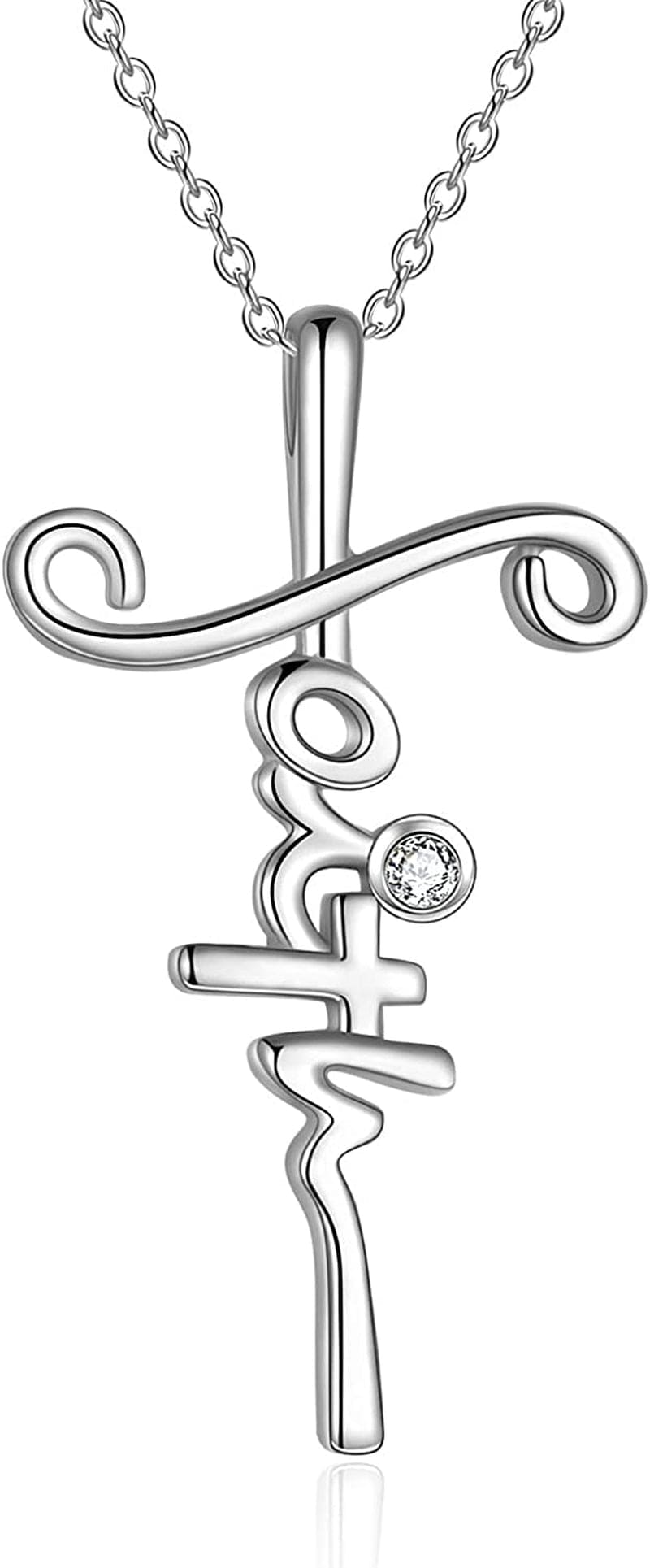 Faith Cross Necklace Jesus Religious Jewelry Gifts for Women Faith