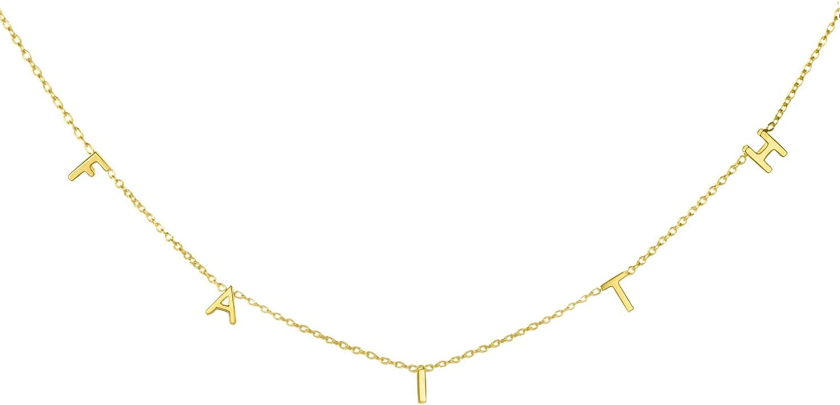 Faith Cross Necklace Jesus Religious Jewelry Gifts for Women letter faith