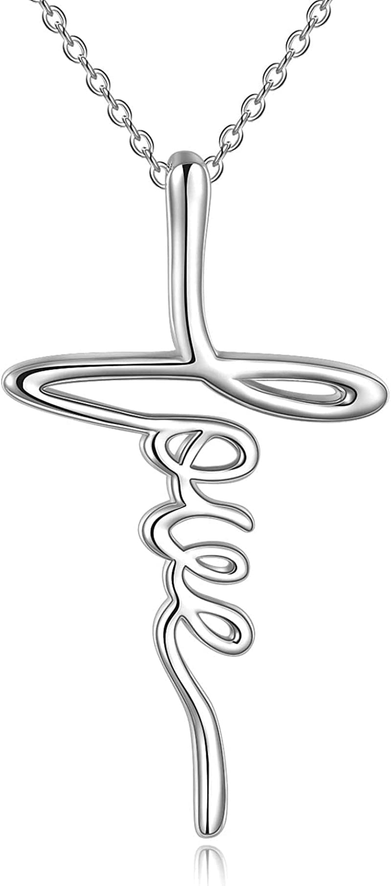 Faith Cross Necklace Jesus Religious Jewelry Gifts for Women Love