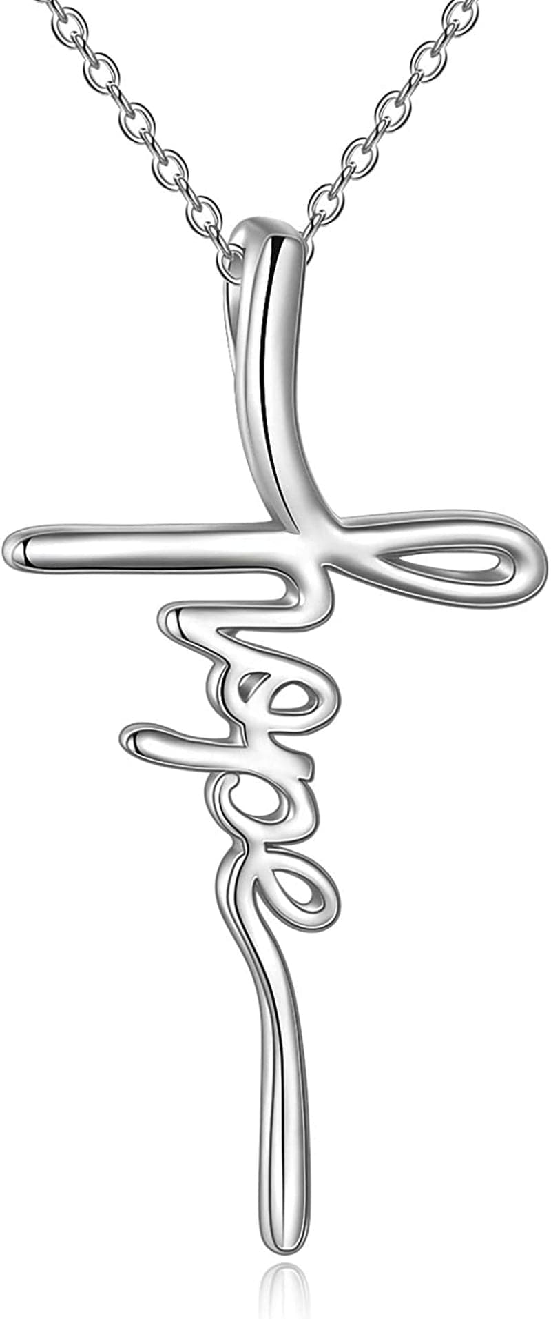 Faith Cross Necklace Jesus Religious Jewelry Gifts for Women Hope