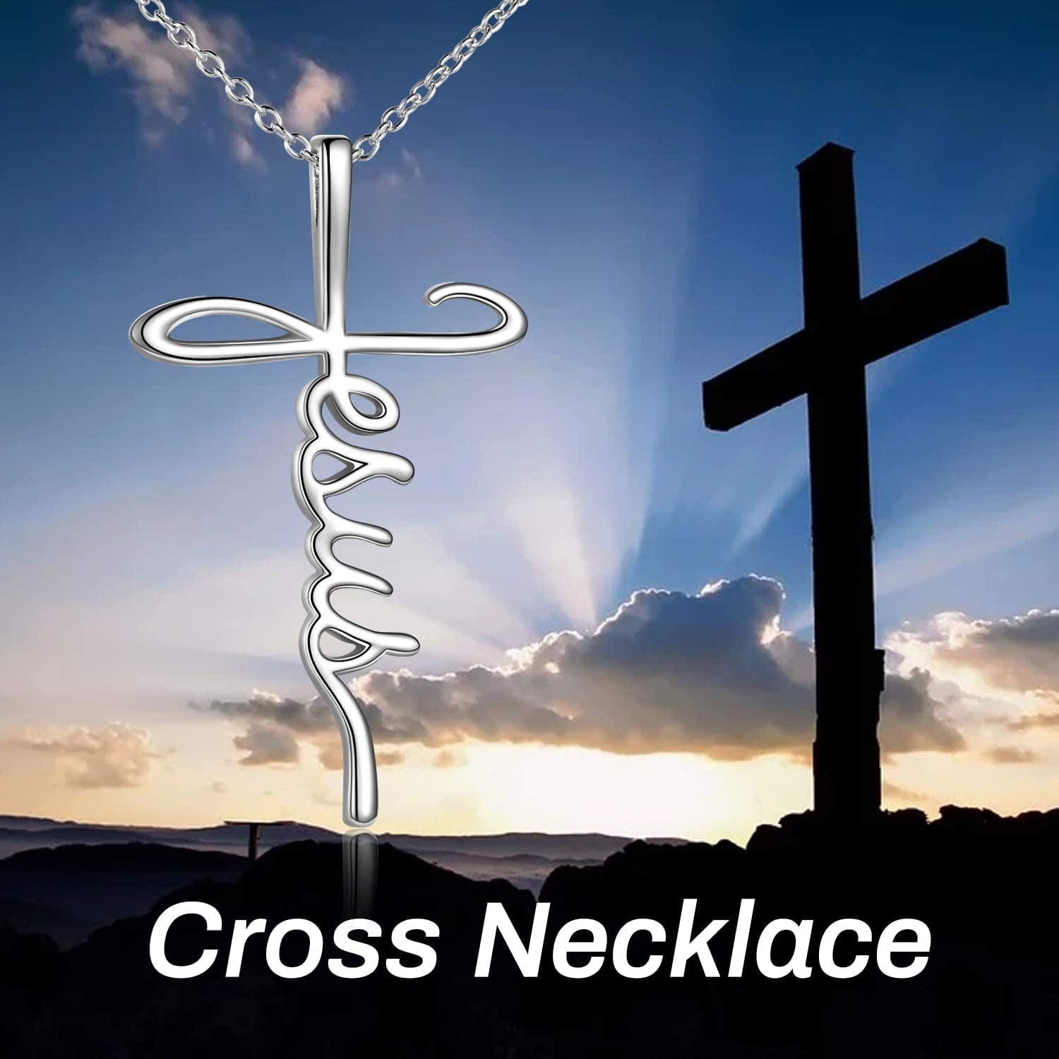 Faith Cross Necklace Jesus Religious Jewelry Gifts for Women