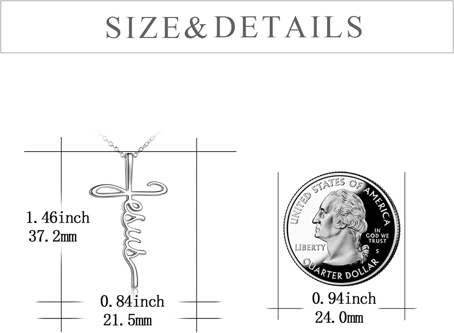 Faith Cross Necklace Jesus Religious Jewelry Gifts for Women