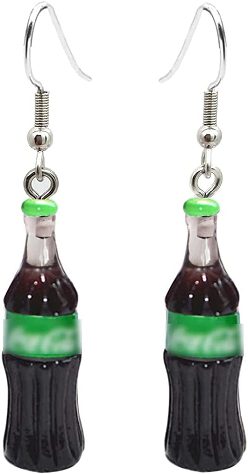 Fashion Creative Simulation Bottle Earrings for Minimalist Women Gift Jewelry Green Earrings