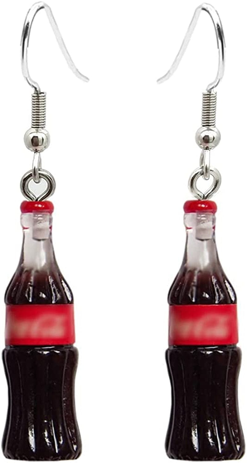 Fashion Creative Simulation Bottle Earrings for Minimalist Women Gift Jewelry Red Earrings