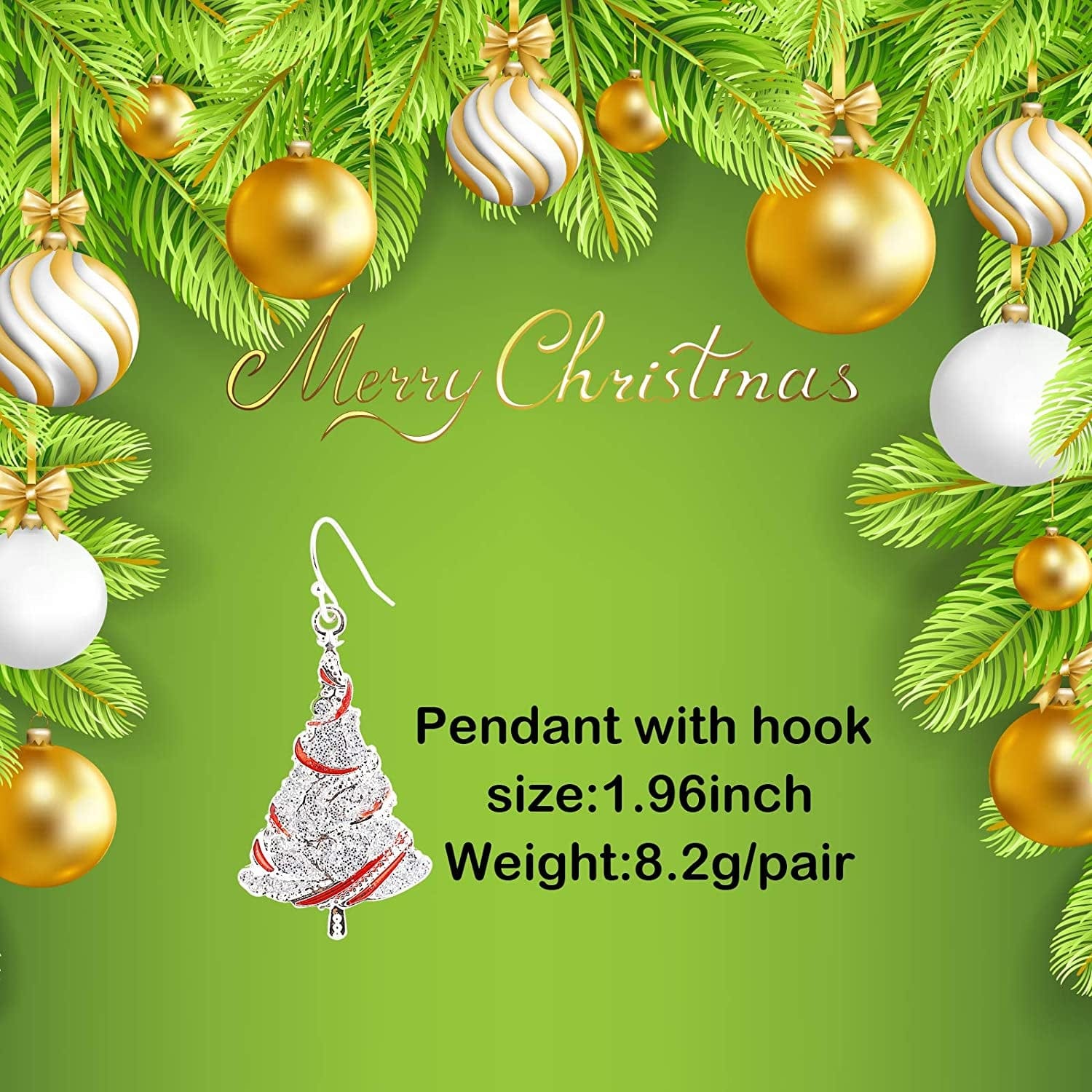 Fashion Silver Christmas Tree Earrings for Girls Women, Celebration Decoration Dangle Earrings, the Silver Lines Are Interlaced with Red Oil Drops, Christmas Gift for Women