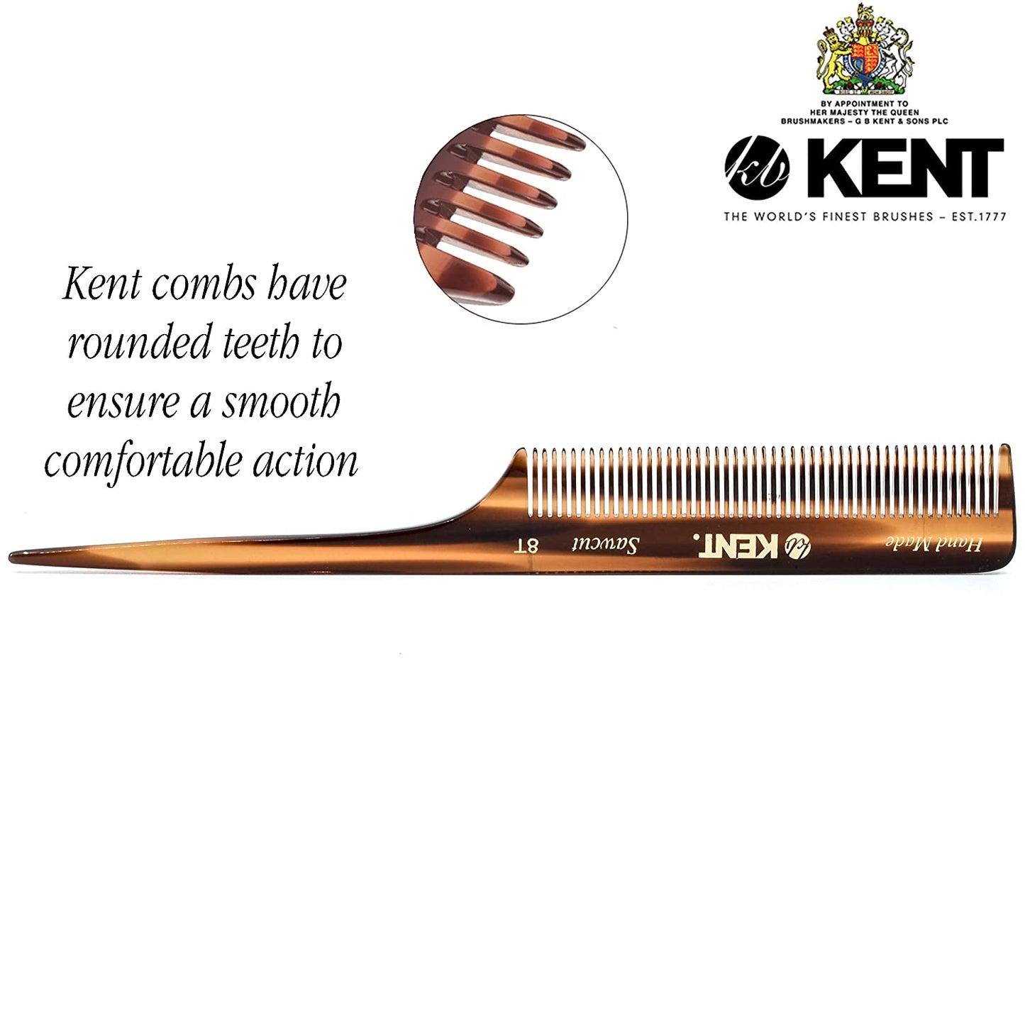 Kent 8T Rattail Combs for Hair Care and Style for Sectioning and Pick Care Kit Styling for Men and Women Parting Comb Rat Tail Comb/Kent Hair Comb Fine Tooth Health & Beauty > Personal Care > Hair Care KENT