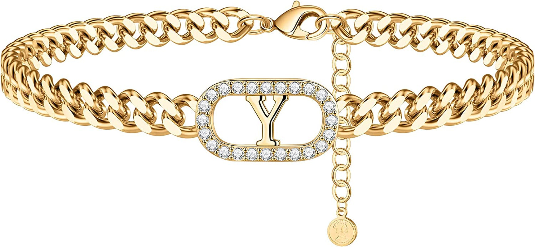 IEFWELL Gold Initial Ankle Bracelets for Women, 14K Gold Filled Gold Anklets for Women Cuban Link Anklets for Women Handmade Gold Ankle Bracelets for Women Ankle Bracelets Gold Jewelry Apparel & Accessories > Jewelry > Anklets IEFWELL Y