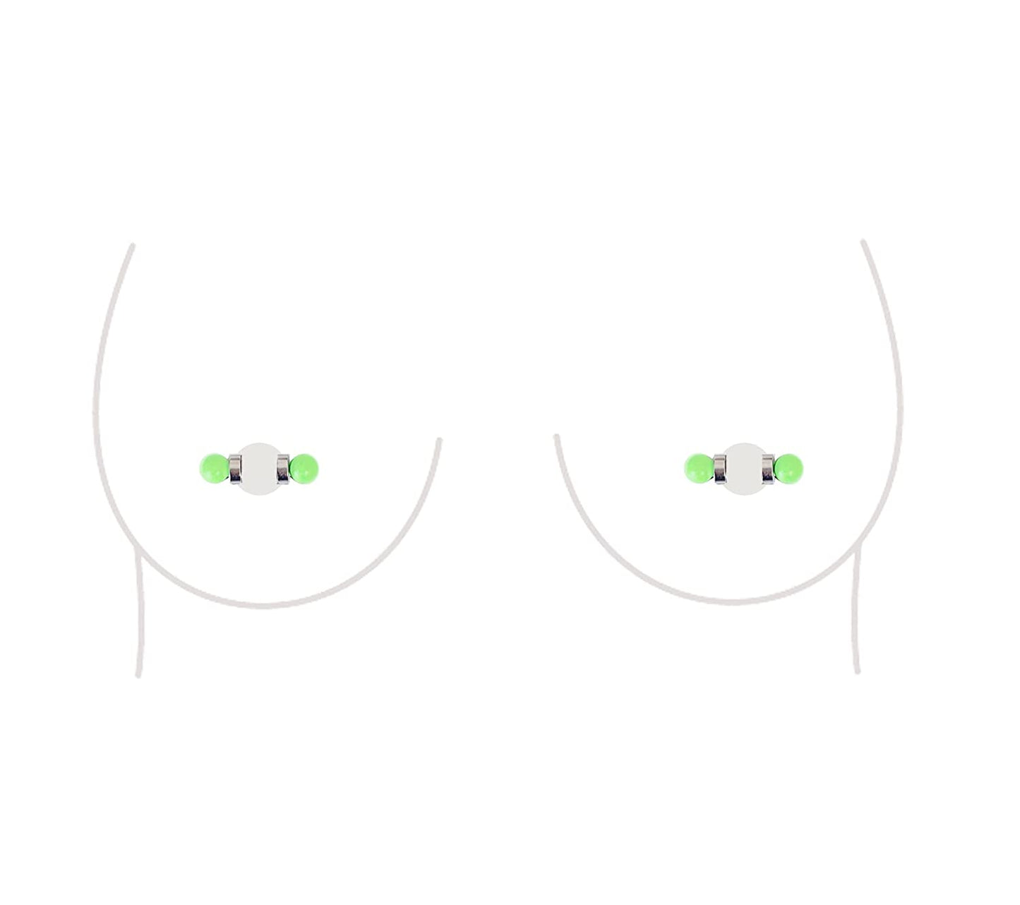 Non-Piercing Nipple Ring Magnetic Barbell Stud Fake Body Jewelry for Women (B - Black (Regular)) Apparel & Accessories > Jewelry > Body Jewelry All Body Art B - Regular (Light Green)