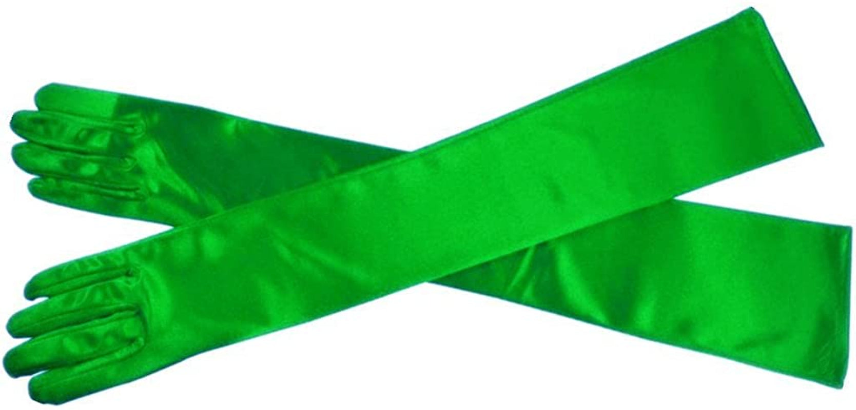 Dreamhigh Women'S Evening Party Mittens 21 " Long Black / White Satin Finger Gloves Apparel & Accessories > Clothing Accessories > Gloves & Mittens DreamHigh Green