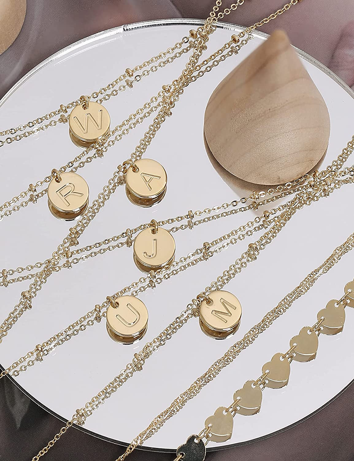 Initial Gold Ankle Bracelets for Women 14K Gold Plated Anklet Heart Chain Anklet Dainty Engraved a to Z Letter Charm Alphabet Satellite Beaded Layered Anklet Set 3Pcs Apparel & Accessories > Jewelry > Anklets Vermeyen