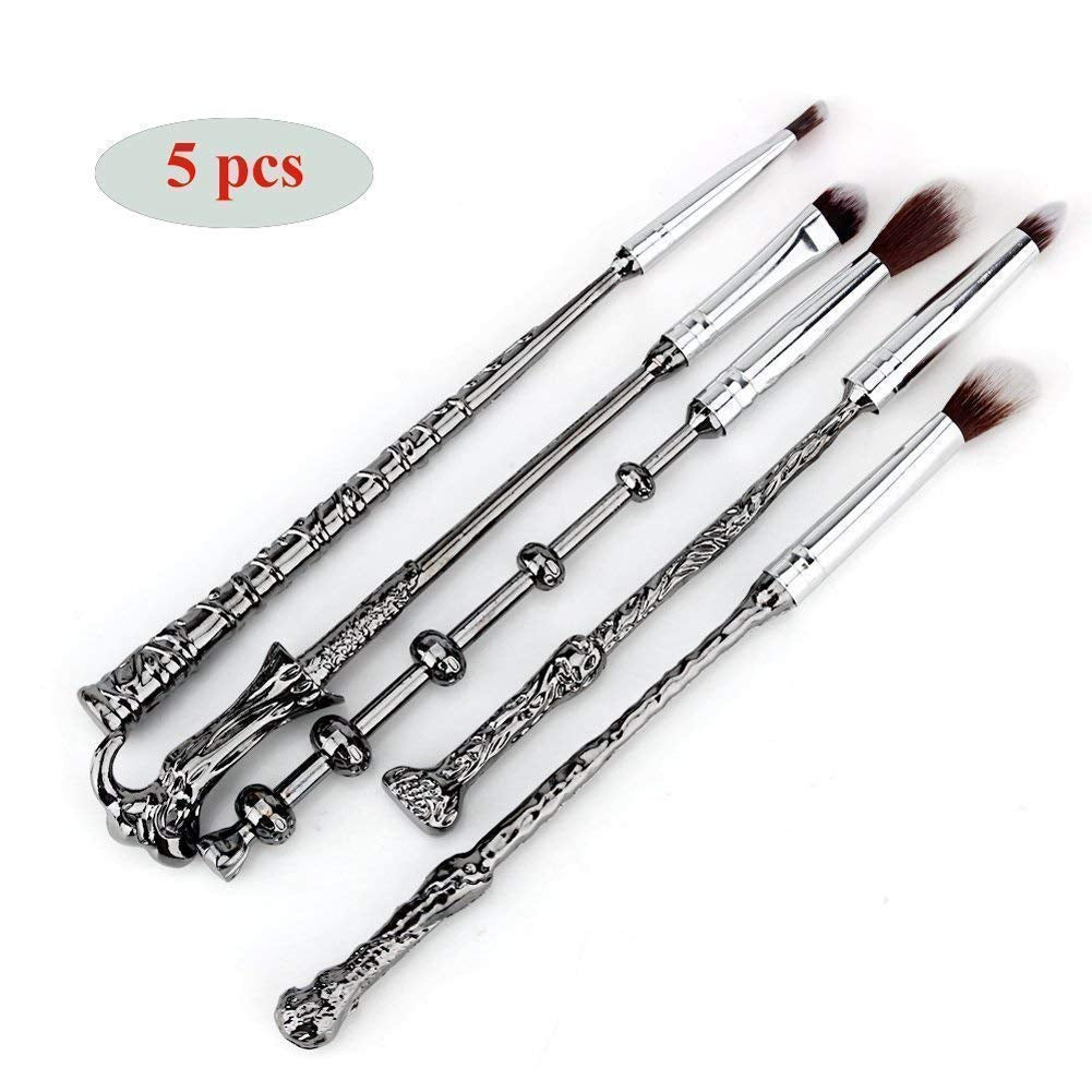 Wizard Wand Potter Makeup Brushes, 5Sets Potter Makeup Brushes Magic for Foundation Eye Shadow Eyeliner Blending Pencil Lip Brush Beauty Tools with Potter Snitch Gold Necklace Health & Beauty > Personal Care > Cosmetics > Cosmetic Tools > Makeup Tools LSKUIKDS