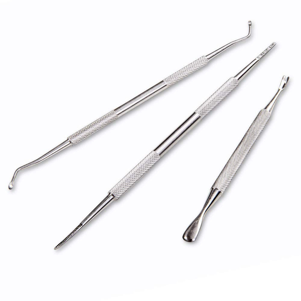 Ingrown Toenail Tool Kit, 3 Pack Stainless Steel Double Sided Pedicure Nail File Lifter Spoon Nail Pusher Cleaner Professional Pedicure Tools Health & Beauty > Personal Care > Cosmetics > Cosmetic Tools > Nail Tools Binzhiruosong