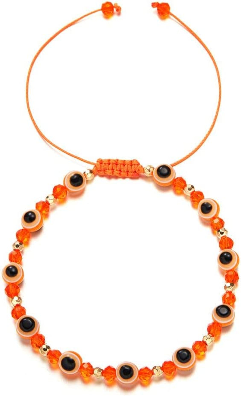 Evil Eye Beaded Bracelet Lucky Braid Rope Adjustable String Amulet Bracelet Retro Crystal Bead Friends Bracelet Jewelry for Women Men(Dark Blue) Apparel & Accessories > Jewelry > Bracelets Generic Green,Orange,Purple,Yellow