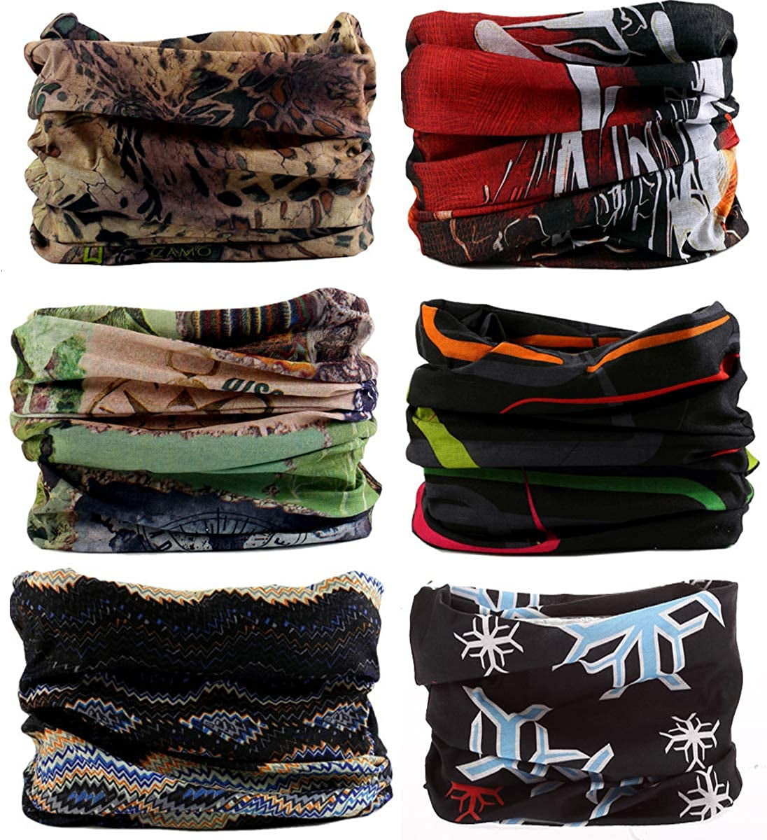 Kingree 6PCS Outdoor Magic Scarf, Elastic Headbands, Headscarves, Headwear, Mask Apparel & Accessories > Clothing Accessories > Bandanas & Headties KINGREE Casual Style 2