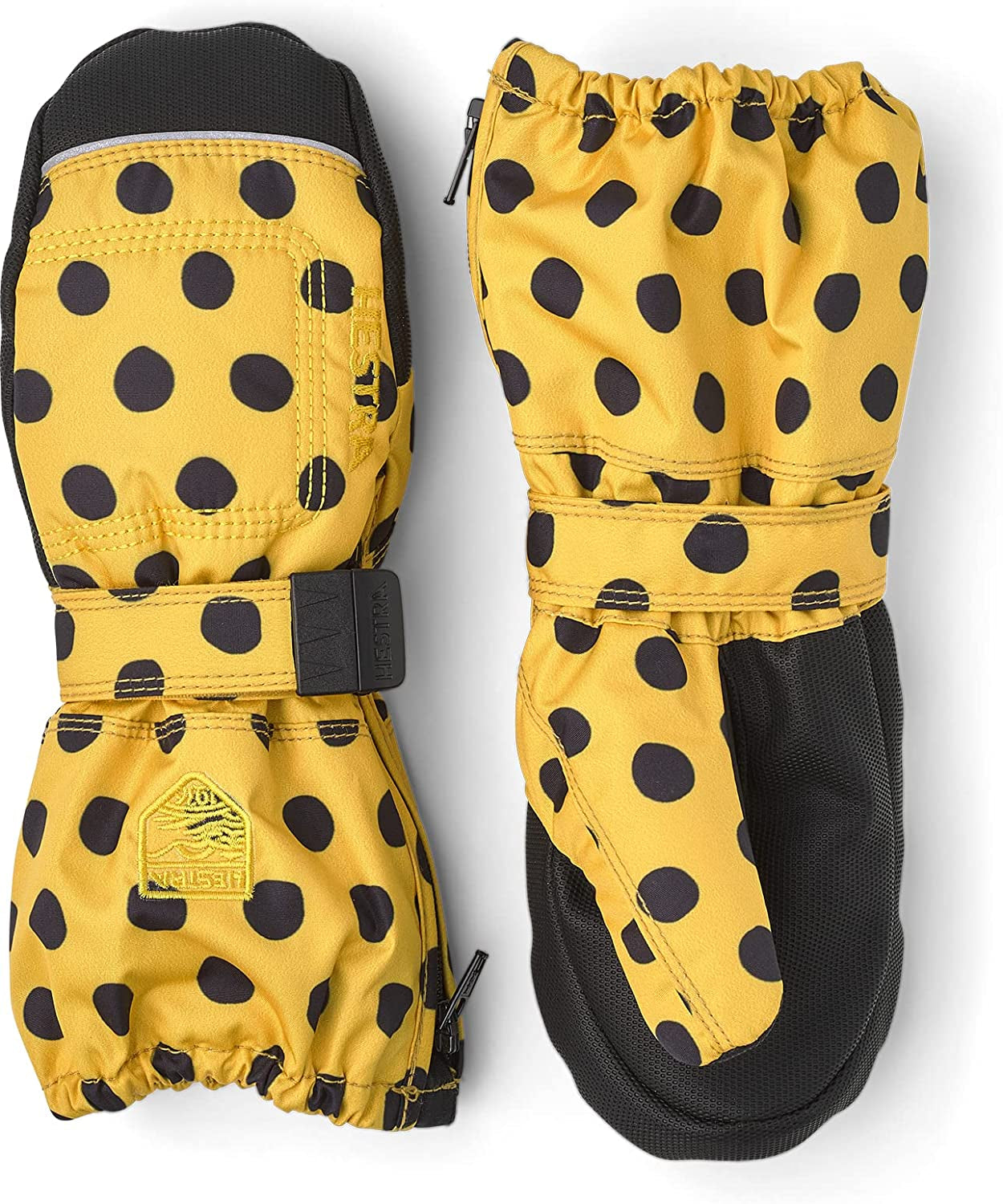 Hestra Baby Zip Long Mitt (Child 1-9Yrs) | Waterproof, Insulated Mittens for Toddlers & Kids for Winter & Playing in the Snow Apparel & Accessories > Clothing Accessories > Gloves & Mittens Hestra Mustard Print 4
