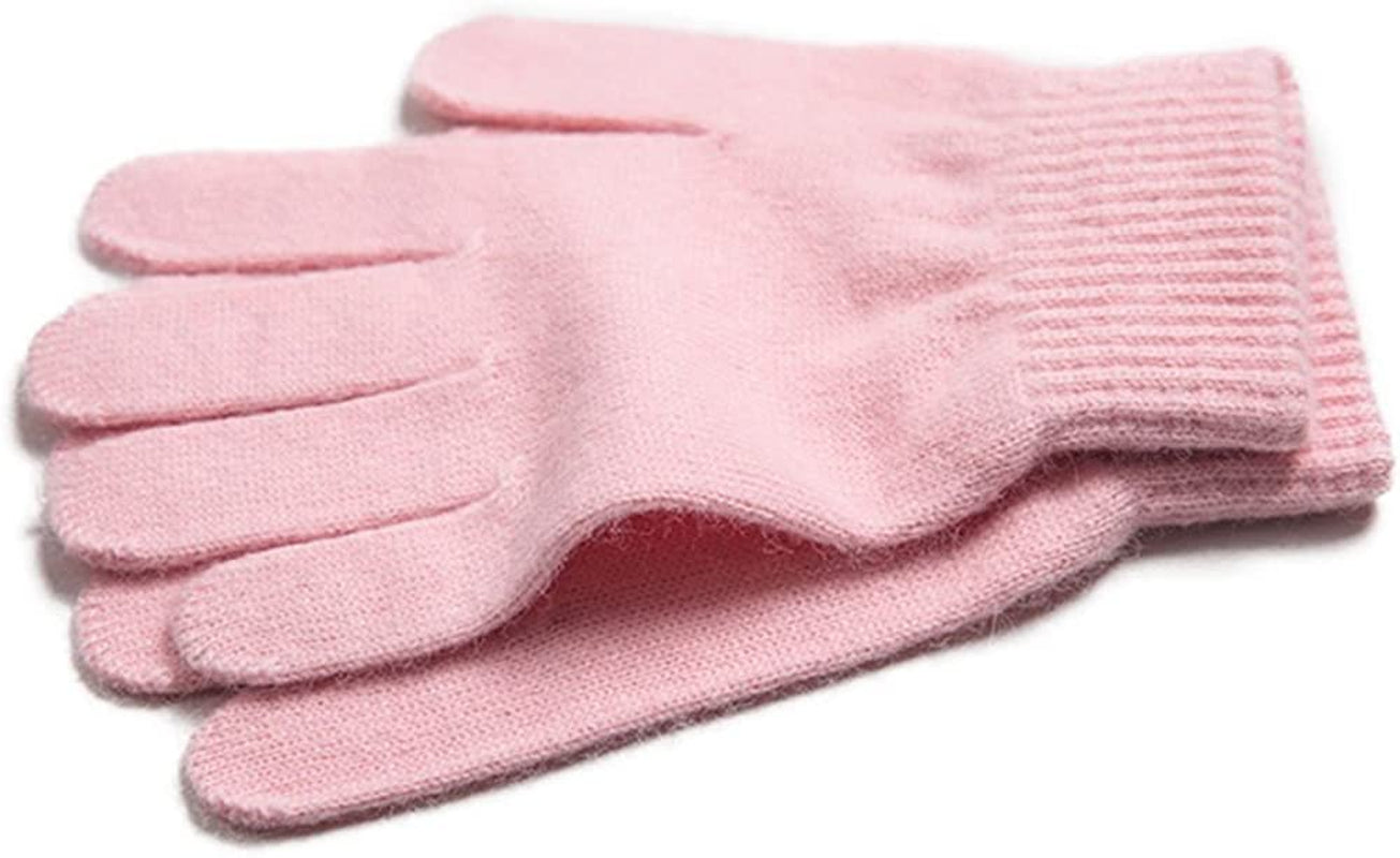 Imongol-Pure Cashmere Women Full Fingers Gloves Ladies Gloves Mittens- Gloves Knitted Apparel & Accessories > Clothing Accessories > Gloves & Mittens iMongol Pale Pink