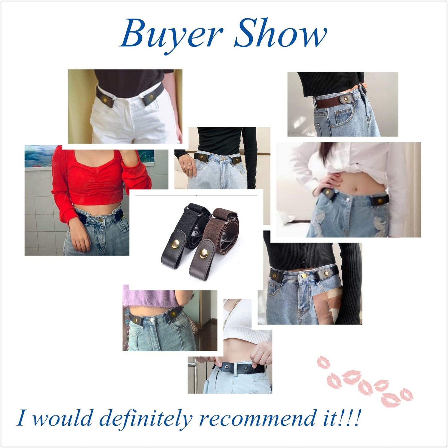 No Buckle Stretch Belt for Women Men Buckle-Free Adjustable Belt for Jeans Apparel & Accessories > Clothing Accessories > Belts LEACOOLKEY