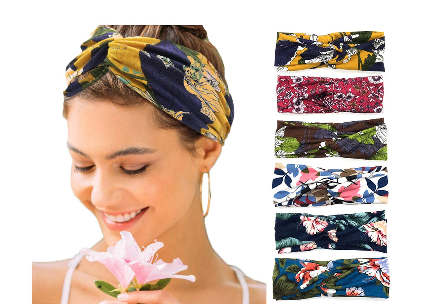 PLOVZ 6 Pack Women'S Yoga Running Headbands Sports Workout Hair Bands (Set 10) Apparel & Accessories > Clothing Accessories > Bandanas & Headties PLOVZ Set 4