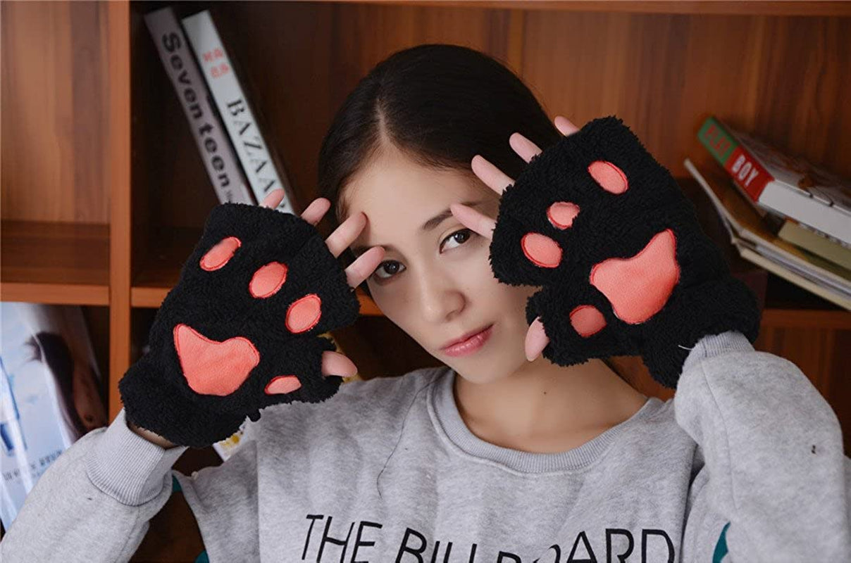 Mizhome Cat Bear Plush Claw Paw Mitten Soft Winter Gloves Costume Apparel & Accessories > Clothing Accessories > Gloves & Mittens MizHome
