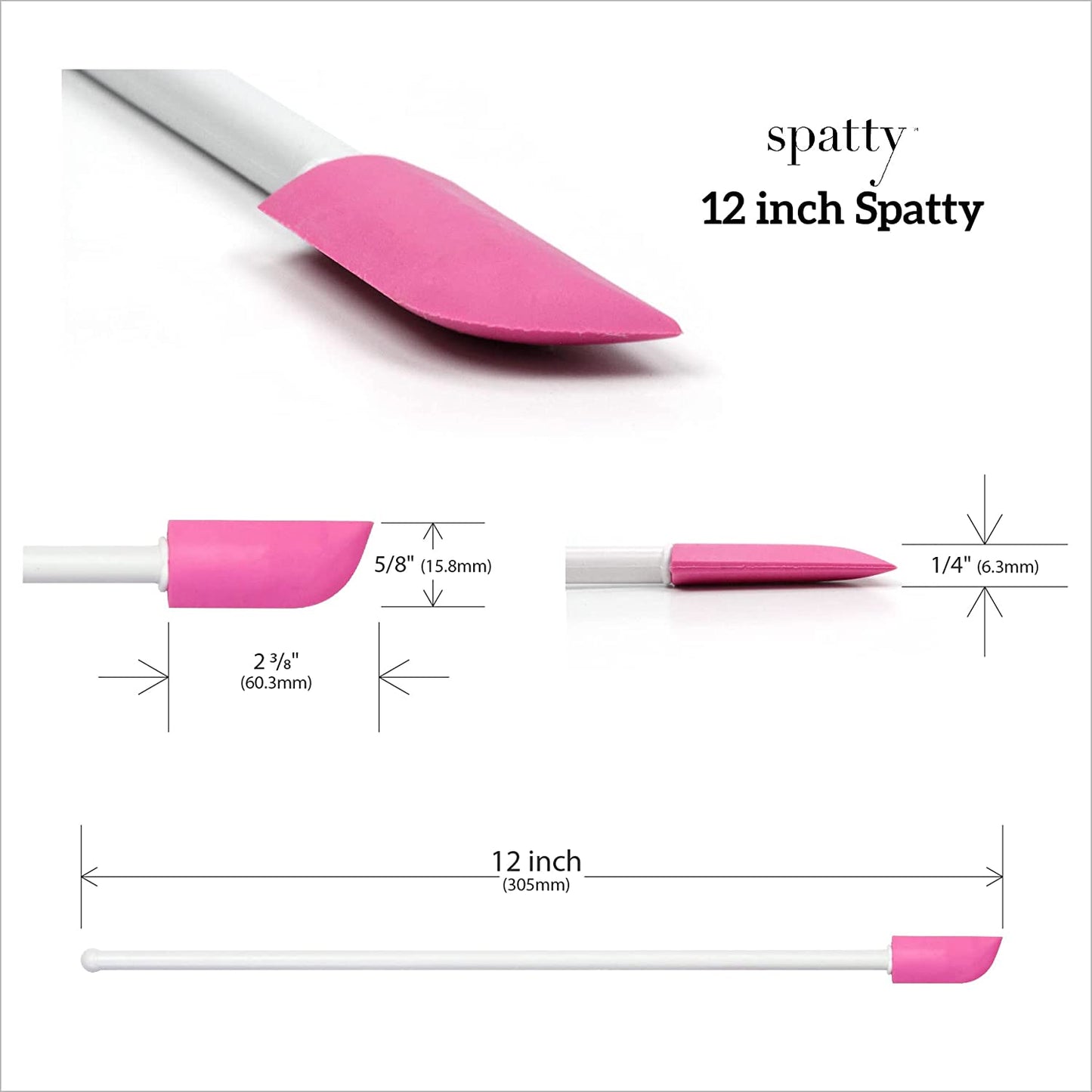 The Spatty & Spatty Daddy, Last Drop Spatula, Two Piece Set (6" and 12"), Pink, Reusable, Flexible, as Seen on Shark Tank, 2 Count (Pack of 1) Health & Beauty > Personal Care > Cosmetics > Cosmetic Tools > Makeup Tools Spatty