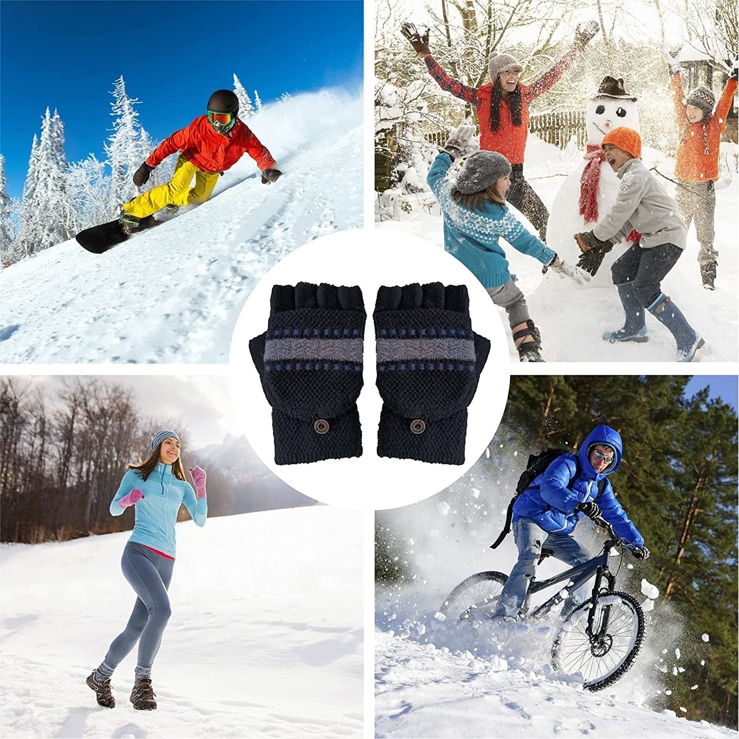 Women'S & Men'S USB Heated Gloves Mitten Full & Half Fingerless Winter Hands Warmer Laptop Gloves Apparel & Accessories > Clothing Accessories > Gloves & Mittens Winmany