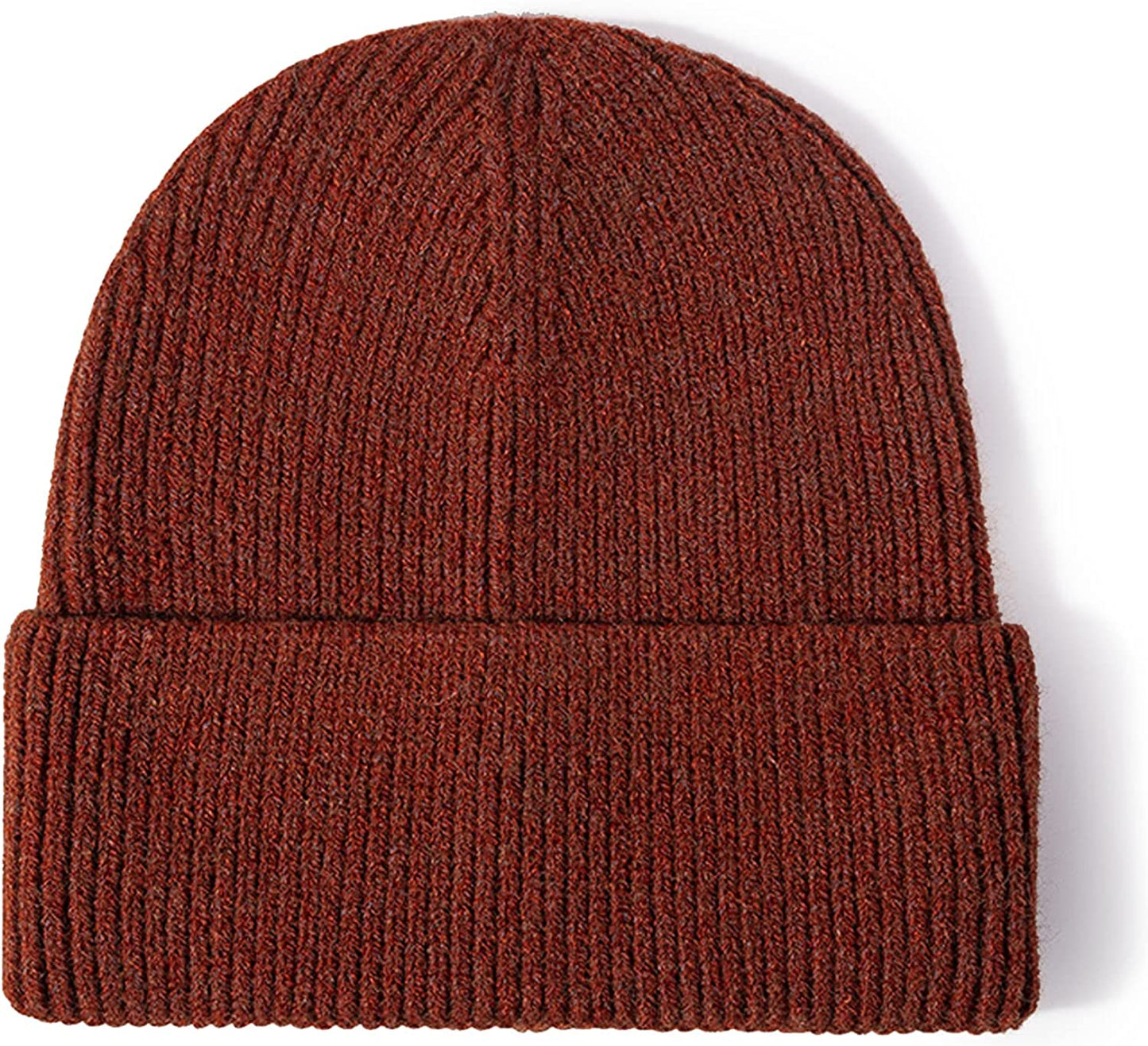 Vermo Knit Beanie Hat for Men&Women, Daily Plain Winter Hat, Stretchy Striped Cuffed Winter Hat Apparel & Accessories > Clothing Accessories > Hats Vermo Rrust Red