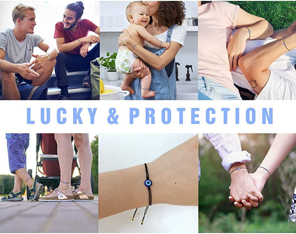 Evil Eye Bracelets/ Anklet Protection Ojo Turco Handmade String Bracele for Women Men Family Apparel & Accessories > Jewelry > Anklets UNGENT THEM