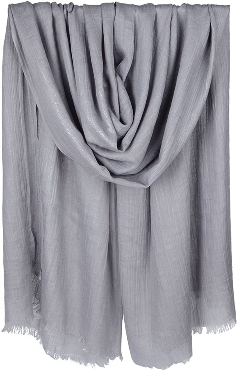 Iristide Women Summer Scarfs Large Long Lightweight Linen Beach Gauze Shawl Wrap 75”×43” Apparel & Accessories > Clothing Accessories > Scarves & Shawls Iristide Grey