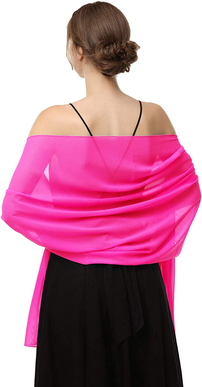 Chiffon Shawls Scarves Wraps for Bridal Wedding Party Evening Dress and Special Occasion Dresses Apparel & Accessories > Clothing Accessories > Scarves & Shawls Baoqiya Hoppink Length(79") * Width(29")