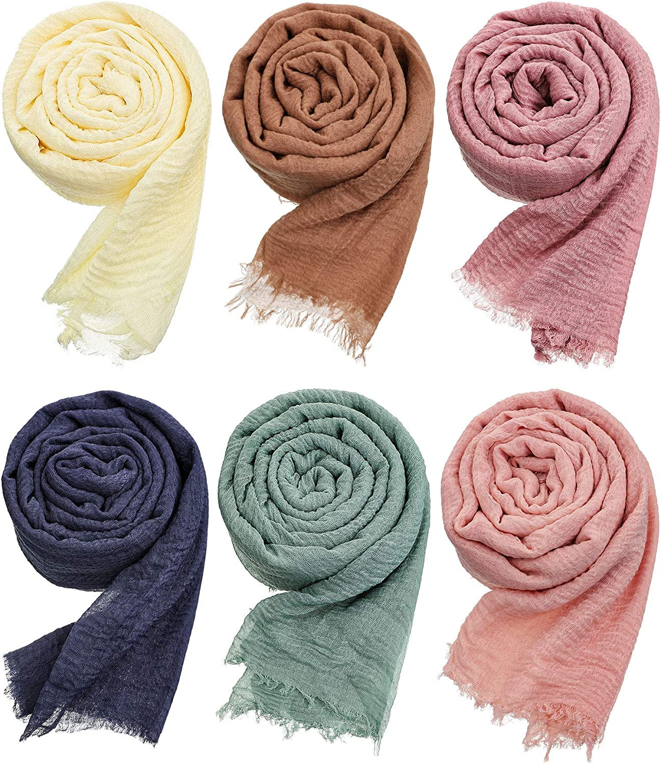 Women Scarf Shawl Blend Crinkle Scarf Wrap Head Scarf for All Seasons Apparel & Accessories > Clothing Accessories > Scarves & Shawls Geyoga Stylish Colors