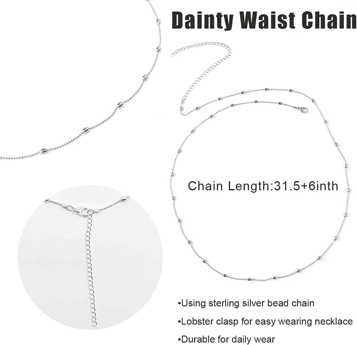 Shaggydogz 18 Pieces Waist Beads Body Chains, Colorful African Belly Waist Bracelet Anklet Necklace Bead Stretchy Elastic String Summer Beach Bikini Jewelry for Women Girls Sexy Beauty Fashion Apparel & Accessories > Jewelry > Body Jewelry ShaggyDogz