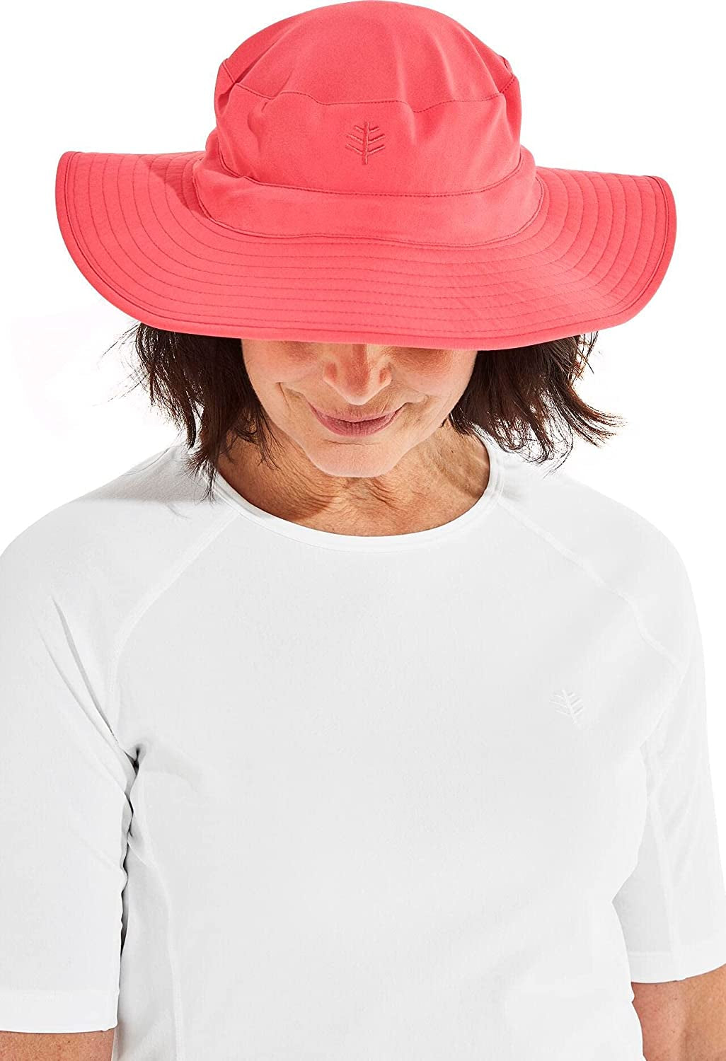Coolibar UPF 50+ Women'S Brighton Chlorine Resistant Bucket Hat - Sun Protective Apparel & Accessories > Clothing Accessories > Hats Coolibar Radiant Coral Large