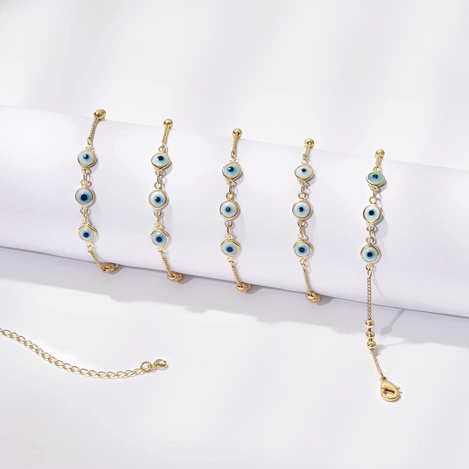 Kissyan Bikini Body Chains for Women, 14K Gold Adjustable Sexy Waist Chain Summer Beach Colorful Cuban Link Pearl Evil Eyes Belly Chain Handmade Jewelry Apparel & Accessories > Jewelry > Body Jewelry KissYan