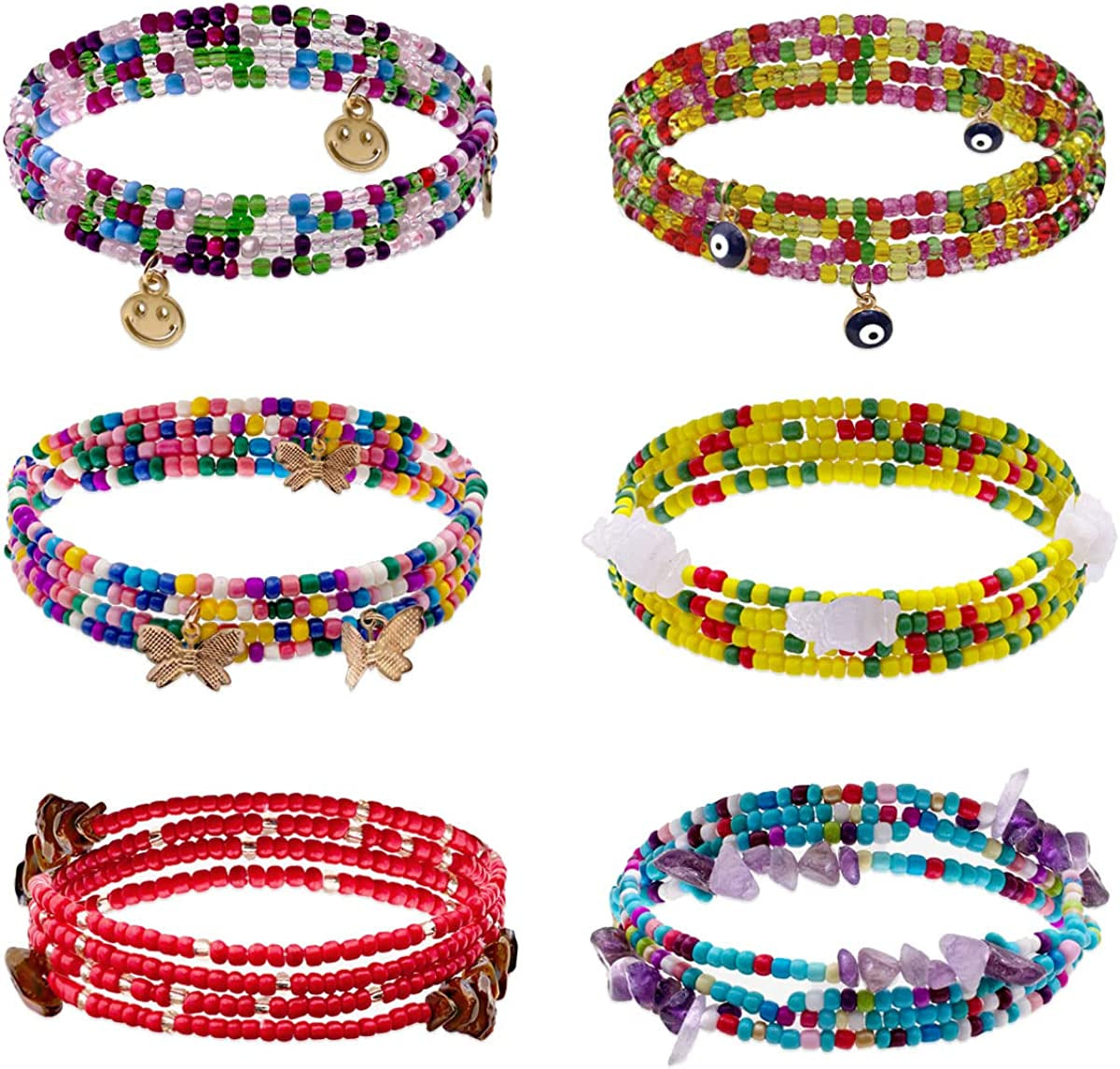 Palotay 16PCS Waist Beads for Women African Waist Beads Chain Colorful Belly Beads Body Chain for the Waist Elastic Stomach Beads Summer Beach Bikini Jewelry Waist Beads Set Apparel & Accessories > Jewelry > Body Jewelry Palotay crystal