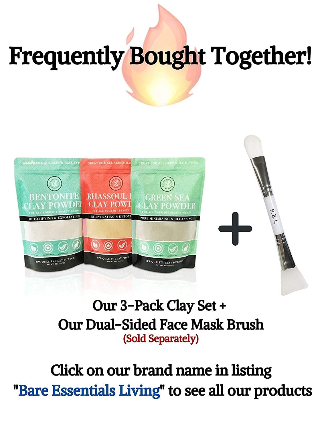 Face Mask Brush and Soft Silicone Clay Facial Mask Applicator – Dual Sided Cosmetic Beauty Tool for Makeup, Foundation, Cream, Lotion, Moisturizer, Gel, Peel, and Mud Masks by Bare Essentials Living Health & Beauty > Personal Care > Cosmetics > Cosmetic Tools > Makeup Tools Bare Essentials Living