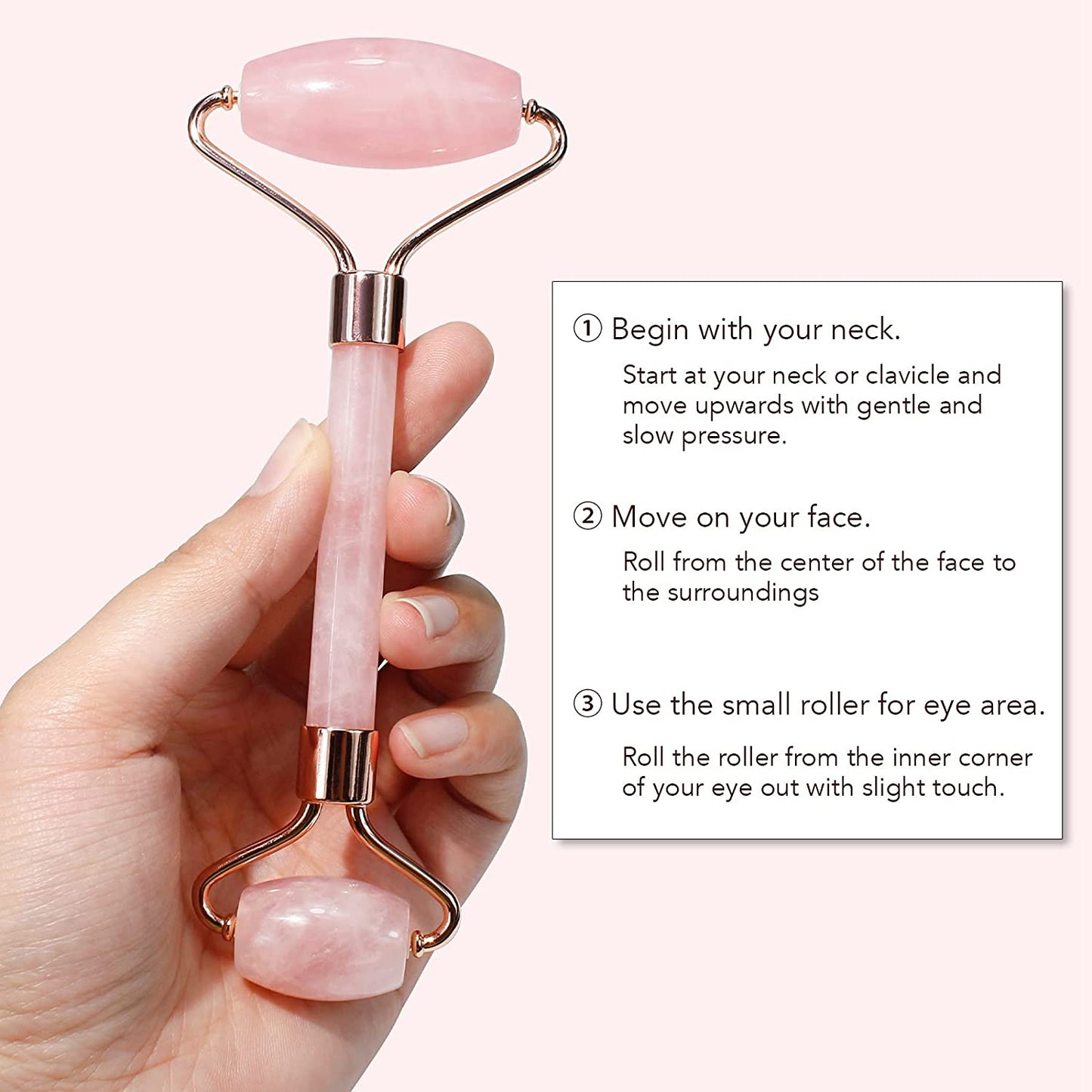 Jade Roller & Gua Sha, Face Roller, Facial Beauty Roller Skin Care Tools, BAIMEI Rose Quartz Massager for Face, Eyes, Neck, Body Muscle Relaxing and Relieve Fine Lines and Wrinkles Health & Beauty > Personal Care > Cosmetics > Cosmetic Tools > Skin Care Tools BAIMEI