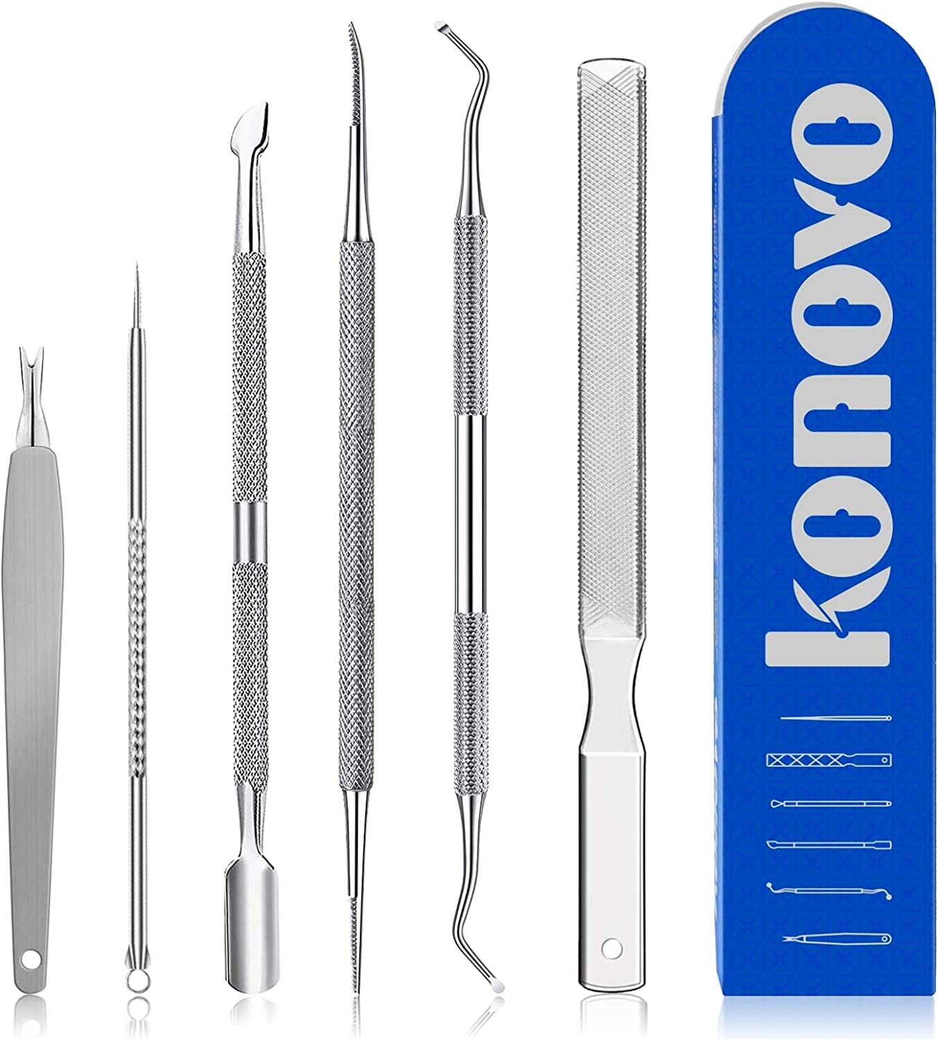 Ingrown Toenail Tool Kit 6PCS, Ingrown Toenail File and Lifter Double Sided, Sterilizable Stainless Steel Material,Pedicure Tools Professional Health & Beauty > Personal Care > Cosmetics > Cosmetic Tools > Nail Tools konovo