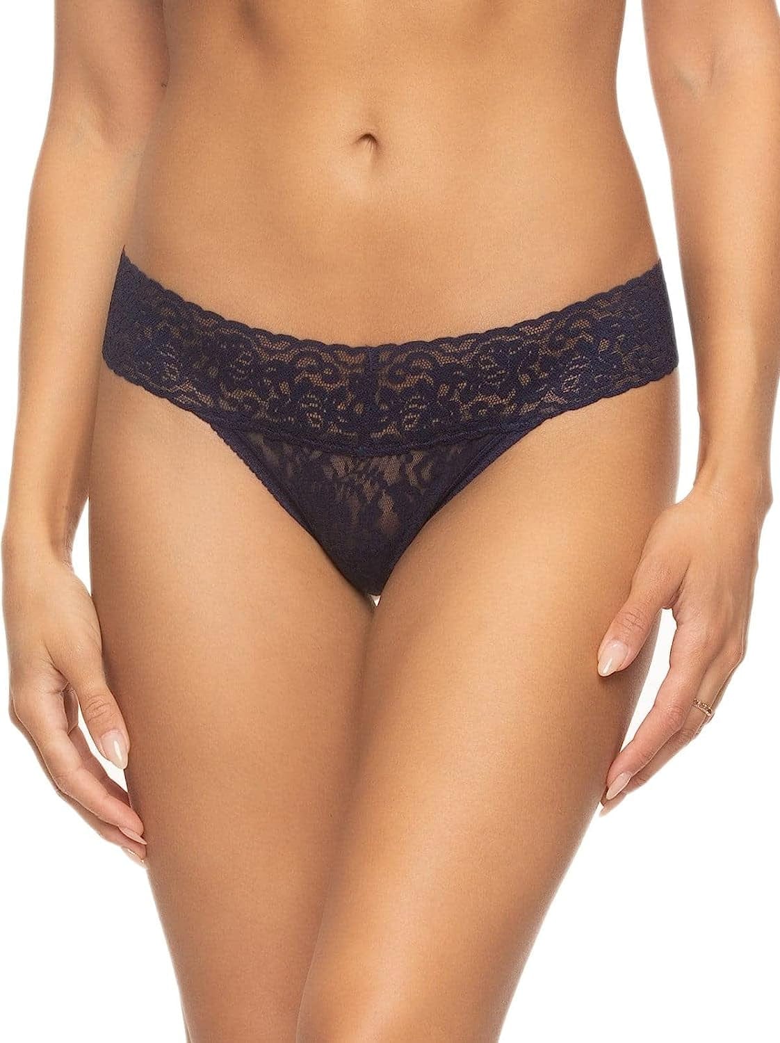 Felina Stretchy Lace Low Rise Thong - Sexy Underwear for Women, Thongs for Women, Seamless Panties for Women (6-Pack)