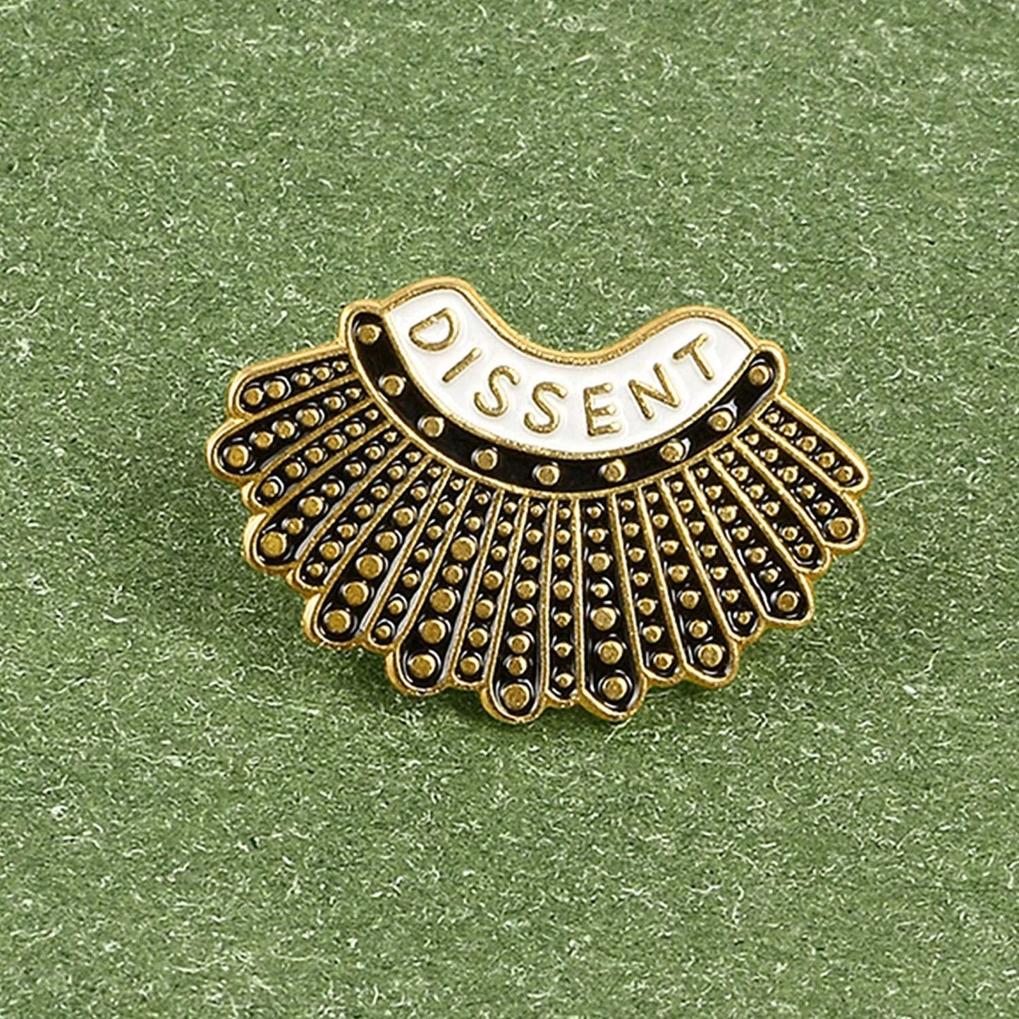 Feminism DISSENT Enamel Pin Ruth Bader Ginsburg Female Justice Brooches Steampunk Gold Pleated Skirt Lapel Badge Pins for Women