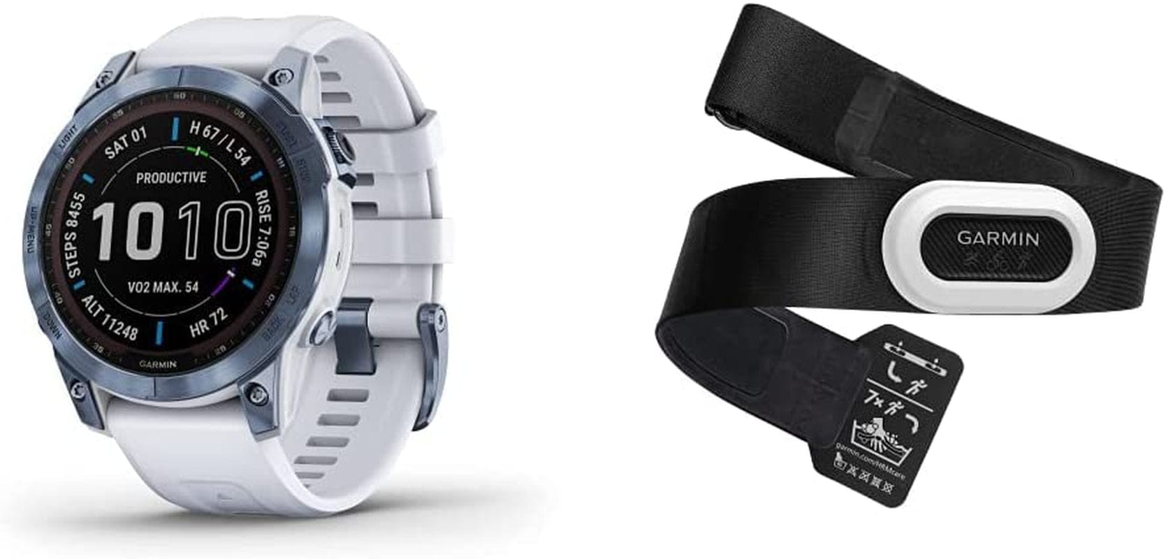 Fenix 7S Solar, Smaller Sized Adventure Smartwatch, with Solar Charging Capabilities, Rugged Outdoor Watch with GPS, Touchscreen, Health and Wellness Features, Slate Gray with Black Band Mineral Blue DLC Titanium with Whitestone Band / 7 Sapphire Solar / Smartwatch + Monitor