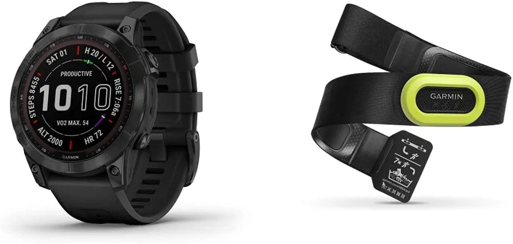 Fenix 7S Solar, Smaller Sized Adventure Smartwatch, with Solar Charging Capabilities, Rugged Outdoor Watch with GPS, Touchscreen, Health and Wellness Features, Slate Gray with Black Band Black DLC Titanium with Black Band / 7 Sapphire Solar / Smartwatch + Strap